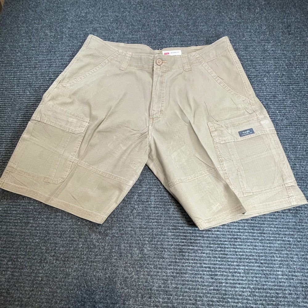 Wrangler Mens Relaxed Fit Cargo Shorts Khaki Tan 36 112314953